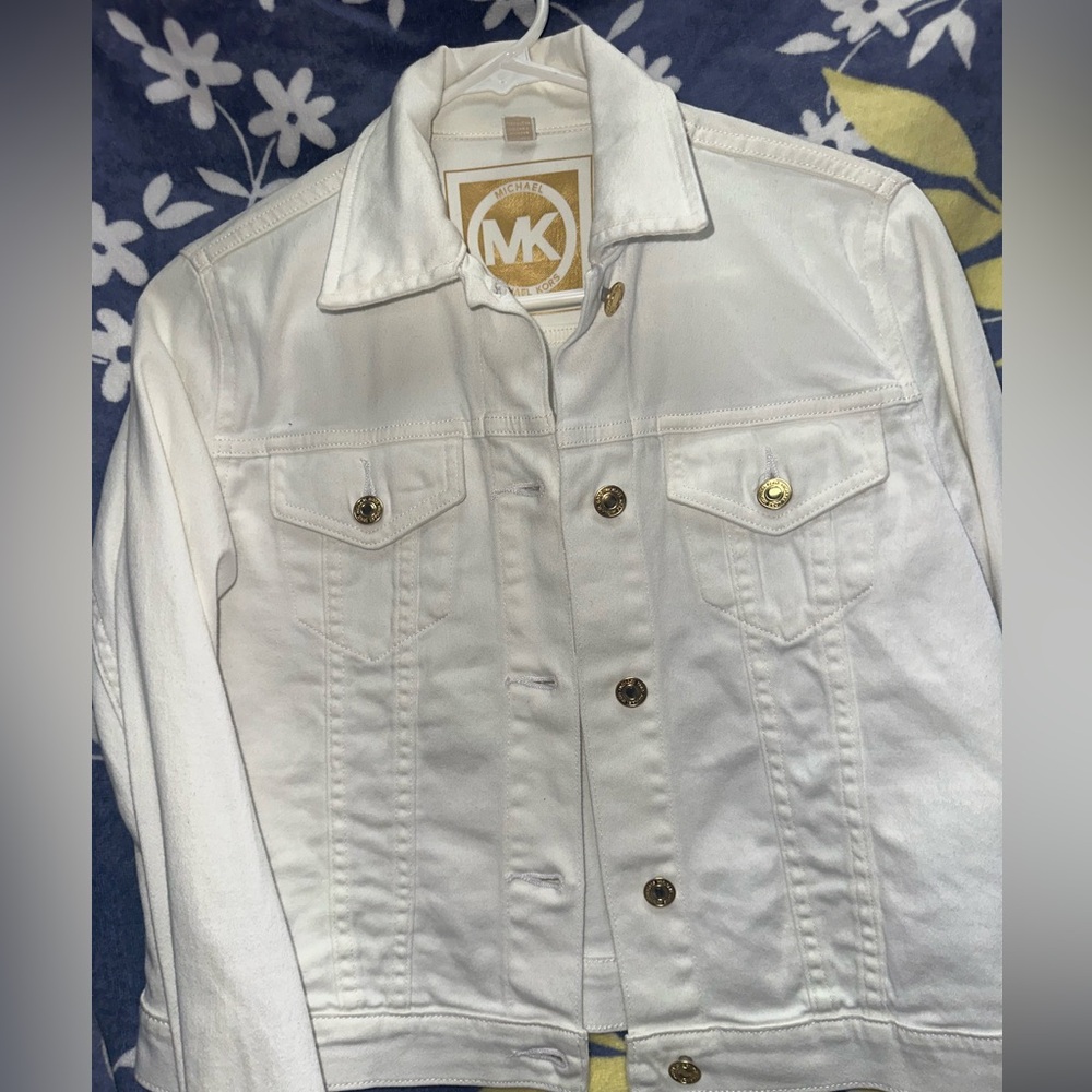 Michael Kors Cream Jacket with Gold Accents